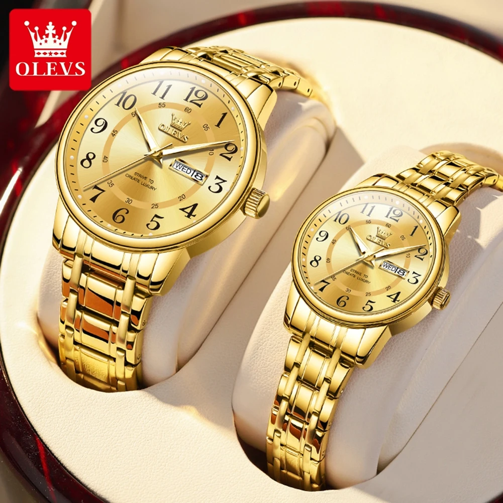 Luxury Watch Gift For Her - OLEVS 2891 오리지널 쿼츠 커플 시계