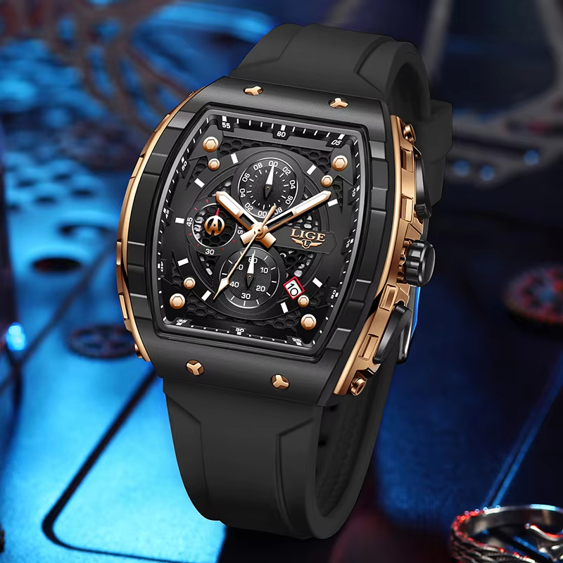 LIGE 최고급 브랜드 남성용 시계 사각 쿼츠 손목시계 - Luxury Watch Maker 리뷰 및 가격