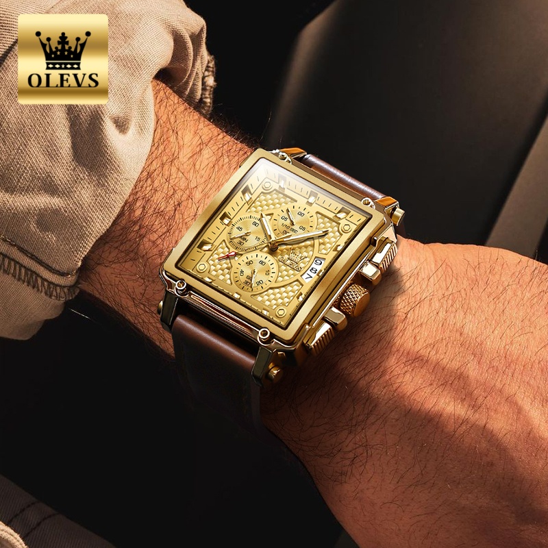 OLEVS 브랜드 남성용 시계 방수 가죽 스트랩 크로노 - Luxury Watch Maker 리뷰 및 가격